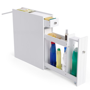Slimline Bathroom Storage - White by VonHaus