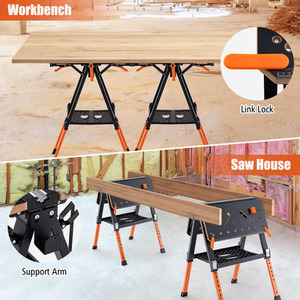 2-in-1 Folding Work Table Sawhorse by Costway