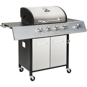 Melbourne 4 Burner Premium Gas BBQ - Silver by Charles Bentley