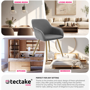 Dining Chair Scandi - Padded Boucle Cover, High Backrest by tectake