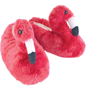 Ladies Novelty Soft Soled Flamingo Slippers - Pink by Slipper Snob