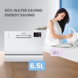 6.5L Freestanding Compact Dishwasher with LED Display by Comfee