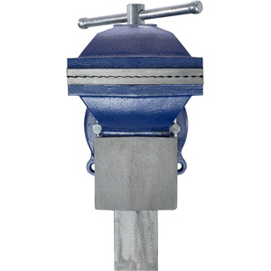 Bench Vice - cast iron, with anvil, rotatable, 2 locking screws - Blue / 15cm by tectake