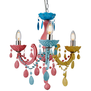 Glow Marie 3 Light Chandelier - Multi-Coloured by Litecraft