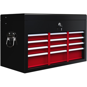 HOMCOM Lockable Metal Tool Chest - Red by HOMCOM