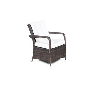 Arizona Fire Pit Round Rattan Patio Dining Set - Brown / 8 by Giardino