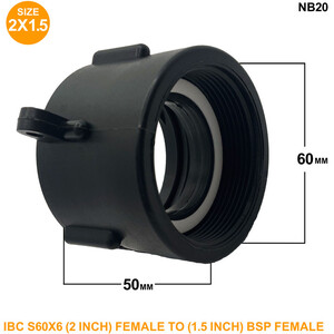 IBC S60x6 (2 inch) Female to (2 inch) BSP Female by DNA PACKAGING LTD