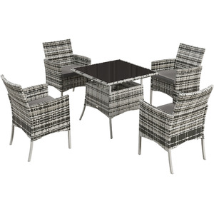 Outsunny 5-Piece Rattan Garden Furniture Set by Outsunny