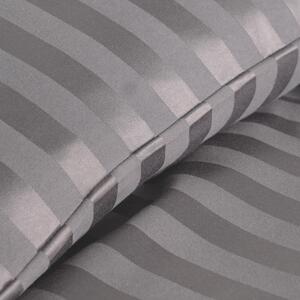 Satin Stripe Duvet Set - Silver / Single by OHS