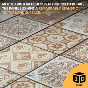 3D Wall Panels (96x48 cm) PVC Cladding Panel Mediterranean Pattern by NOVECRAFTO