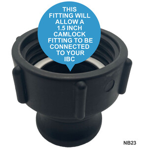 IBC S60x6 (2 inch) Female to (1.5 inch) Camlock Adaptor - Black by DNA PACKAGING LTD