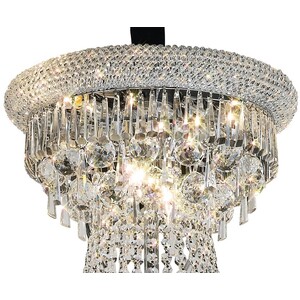 Alexandra Ceiling Pendant Chandelier 3 Tier 2Polished Chrome, Crystal - Polished Chrome