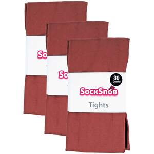 3 Pair Coloured Opaque 80 Denier Plain Block Colour Tights by Sock Snob