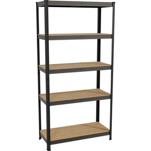 5 Tier Heavy Duty Adjustable Steel Garage Shelving Unit - 875kg Weight Capacity - Black / 40cm by Vida Designs