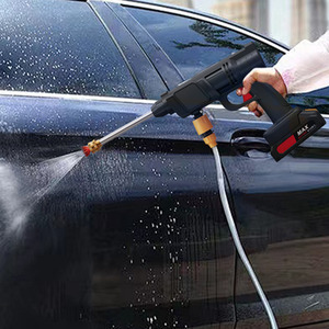 Electric Handheld Pressure Washer with 2 Rechargeable Batteries - Black by Garden Sanctuary