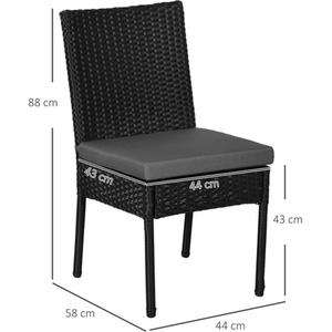 Outsunny Cushioned 2 Pieces Rattan Garden Chairs by Outsunny