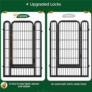 6 Panels Metal Dog Pet Playpen - Black / 1.2cm / 100cm by Yaheetech