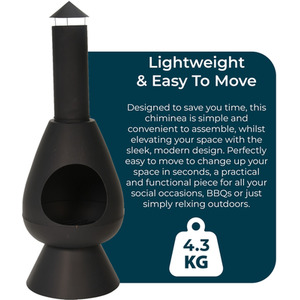 JSH Outdoor Fire Chiminea - Matt Black