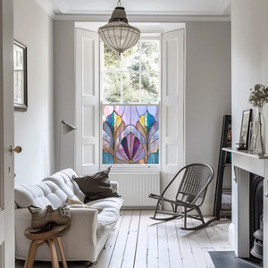 Gerano Art Deco Stained Glass Privacy Window Film by Creative Printing Solutions