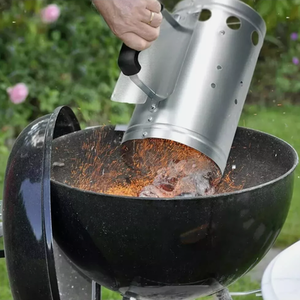 Barbecue Chimney Starter Quick Start - Silver by Garden Mile