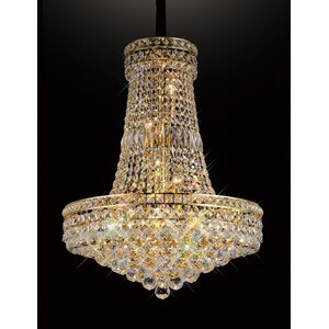 Frances Ceiling Pendant Chandelier 14 Light French Gold, Crystal - Gold