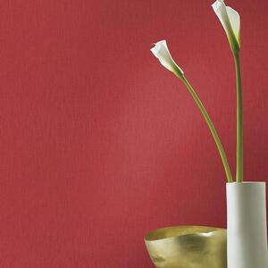 Modern Textured Vinyl Wallpaper Solid Colour Contemporary Paste The Wall - Red by Rasch
