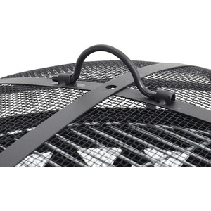 Black Heavy Duty Frame Fire Pit BBQ Brazier Grill - Black