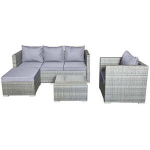 5-Seater Canonbury Rattan Sofa Set - Grey