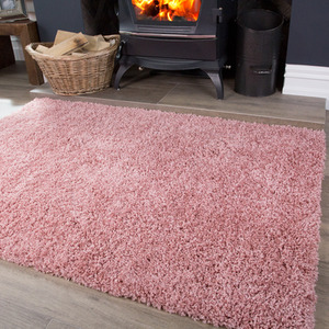 Soft Value Blush Pink Shaggy Area Rug by The Rug House