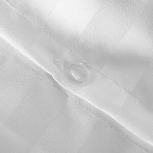 Satin Stripe Duvet Set - White / King by OHS