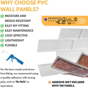 3D Wall Panels (96x48 cm) PVC Cladding Panel Retro Brick Effect by NOVECRAFTO