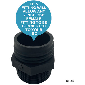 IBC S60x6 (2 inch) Male to (2 inch) BSP Male - Black by DNA PACKAGING LTD