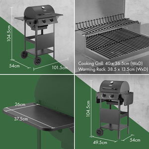 Compact Gas Grill - Black / 101.5cm by VonHaus