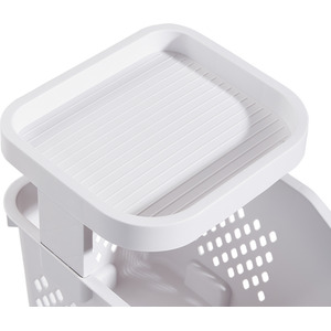 Multi Tier Laundry Baskets with Wheels and Rack - White / 75cm by lifeideas