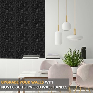 3D Wall Panels (50x50 cm) PVC Cladding Panel with Diamond Design by NOVECRAFTO
