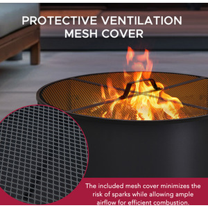 Outdoor Steel Fire Pit with Fire Poker - Black by Sunjoy