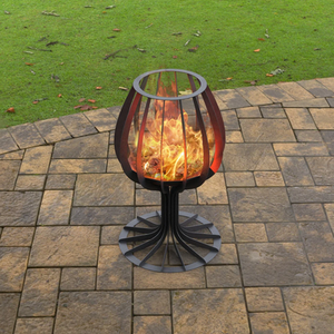 Wine Glass Fire Pit - Black by Laser Hut
