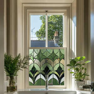 Bacoli Art Deco Stained Glass Privacy Window Film by Creative Printing Solutions