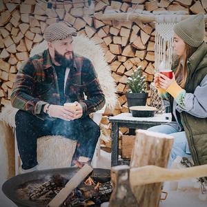 Cast Iron Fire Pit Garden Patio Heater - Black