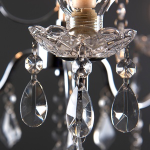 Varuna IP44 Glass Droplet Bathroom Chandelier Pendant Ceiling Light - Chrome by ValueLights