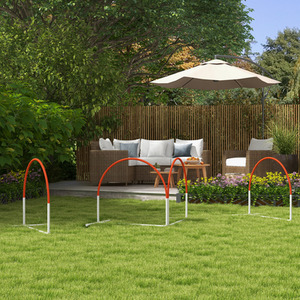 PawHut Dog Agility Equipment Set with 4 PCS Weave Pole, Orange - Orange by PawHut