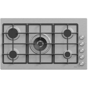 90cm Built-in Gas Hob - 5 Burners - Wok Burner - Stainless Steel by Ferre