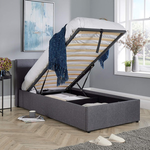 Home Source Endura End Lift Ottoman Grey Bedframe - Grey / Single by Home Source