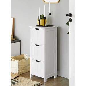 Bathroom Storage Cabinet Unit with 3 Drawers - White by VASAGLE