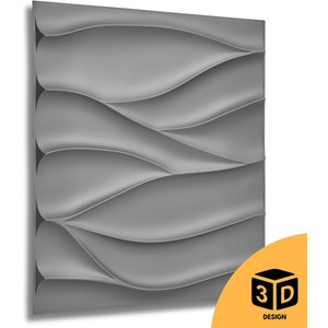 3D Wall Panels (50x50 cm) PVC Cladding Panel Wavy Wave Effect by NOVECRAFTO