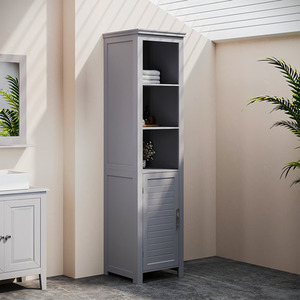 Freestanding Bathroom Tall Cabinet with Blind Door by Livingandhome