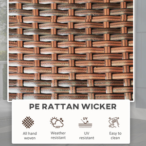 Outsunny Foldable PE Rattan Outdoor Coffee Table - Brown by Outsunny