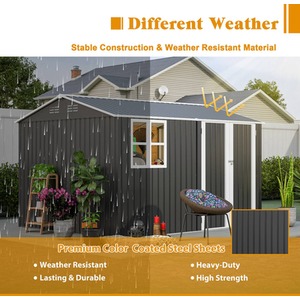 BIRCHTREE Garden Shed with Window - Anthracite / 10x8ft by BIRCHTREE