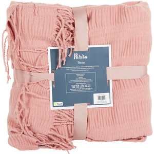 Parisa Seersucker Throw - Rose