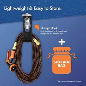 Expandable Garden Water Hose - Black / 50ft by VonHaus